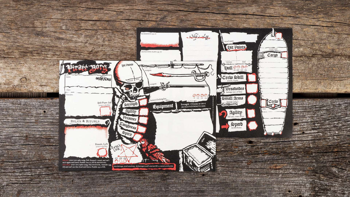 Pirate Borg RPG: Character Sheet Pad
