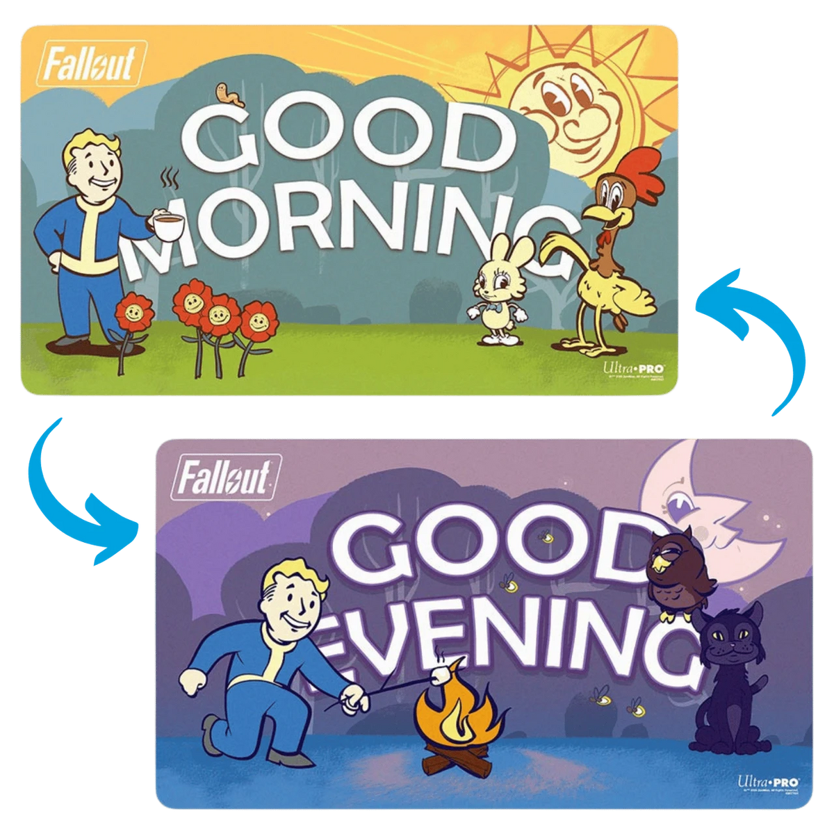 Ultrapro Playmat Fallout Double Sided Good Morning / Good Evening