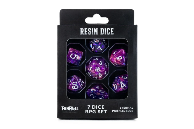 FanRoll 7 Dice RPG Set - Eternal Purple/Blue